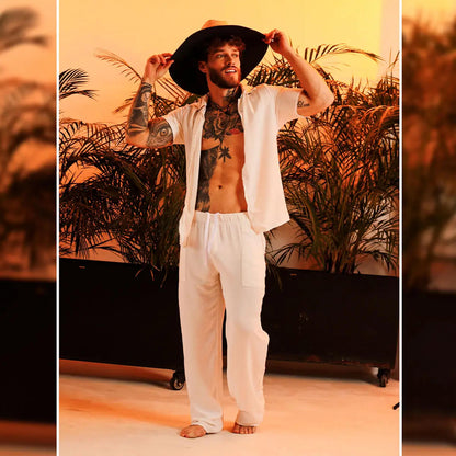 Chalis Beige Pants en modelo de Gigo Underwear