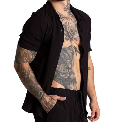 Chalis Black Shirt vista frontal de Gigo Underwear