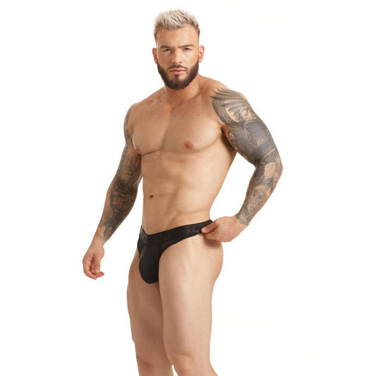 CLANDESTINE BRIEF GSTRING - Tanga de red negra sexy para hombres