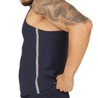 Club Blue Tank vista frontal de Gigo Underwear