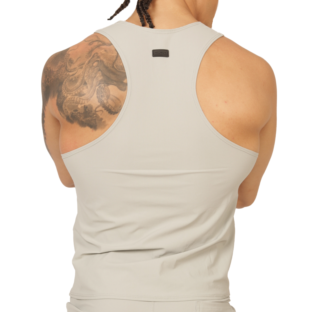 Club Gray Tank vista frontal de Gigo Underwear