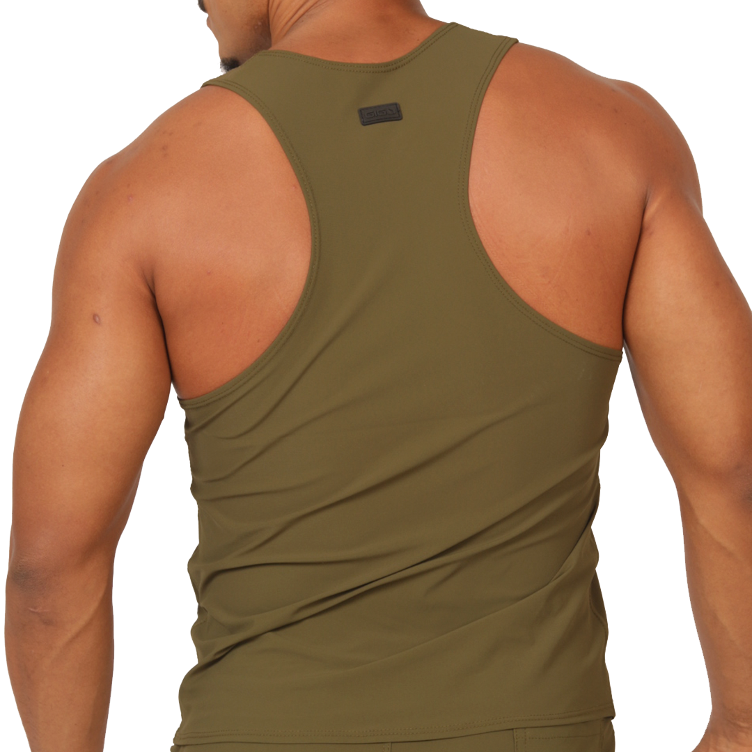 Club Green Tank vista posterior de Gigo Underwear