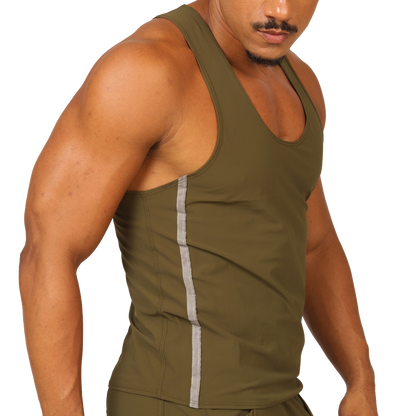 Club Green Tank vista frontal de Gigo Underwear