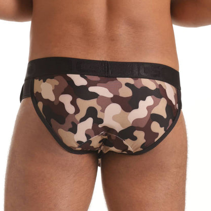 Combat Brown Brief vista posterior de Gigo Underwear