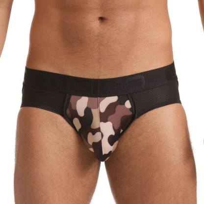 Combat Brown Brief Jockstrap de Gigo Underwear