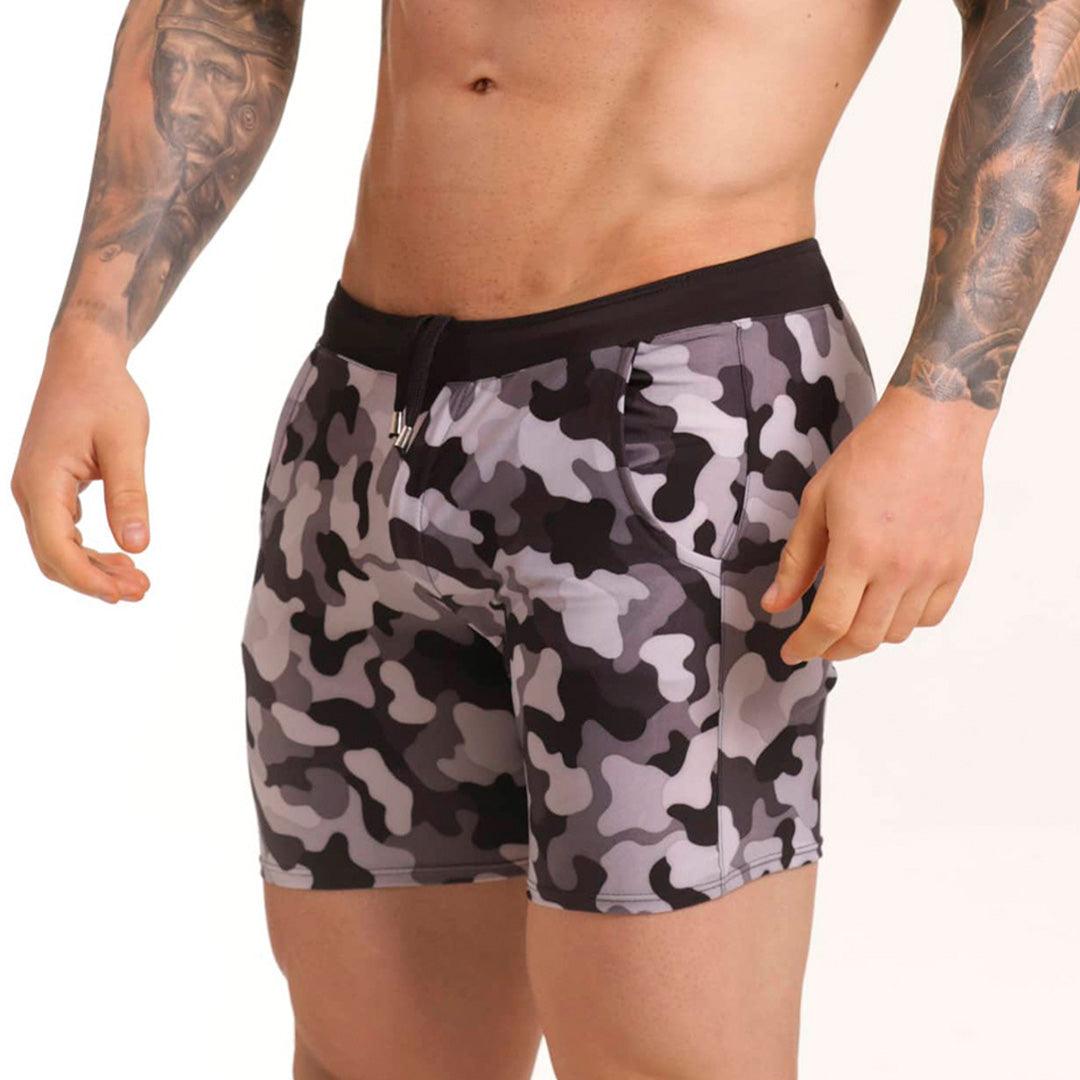 COMBAT GRAY BEACHWEAR - Pantalones cortos de baño estampados para hombres
