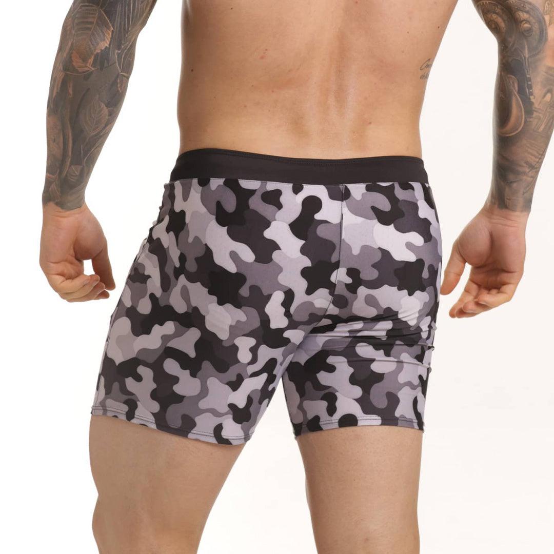 COMBAT GRAY BEACHWEAR - Pantalones cortos de baño estampados para hombres