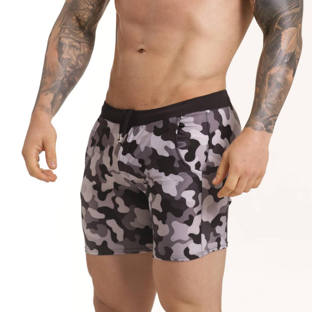 COMBAT GRAY BEACHWEAR - Pantalones cortos de baño estampados para hombres