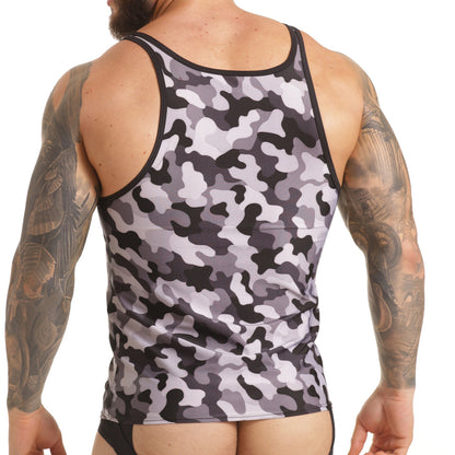 Combat Gray Tank vista frontal de Gigo Underwear