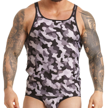 Combat Gray Tank vista posterior de Gigo Underwear