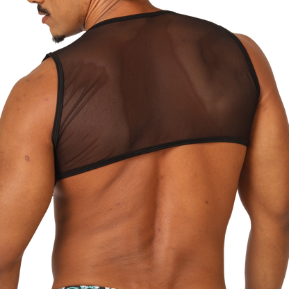 Comics Vest Harness vista posterior de Gigo Underwear