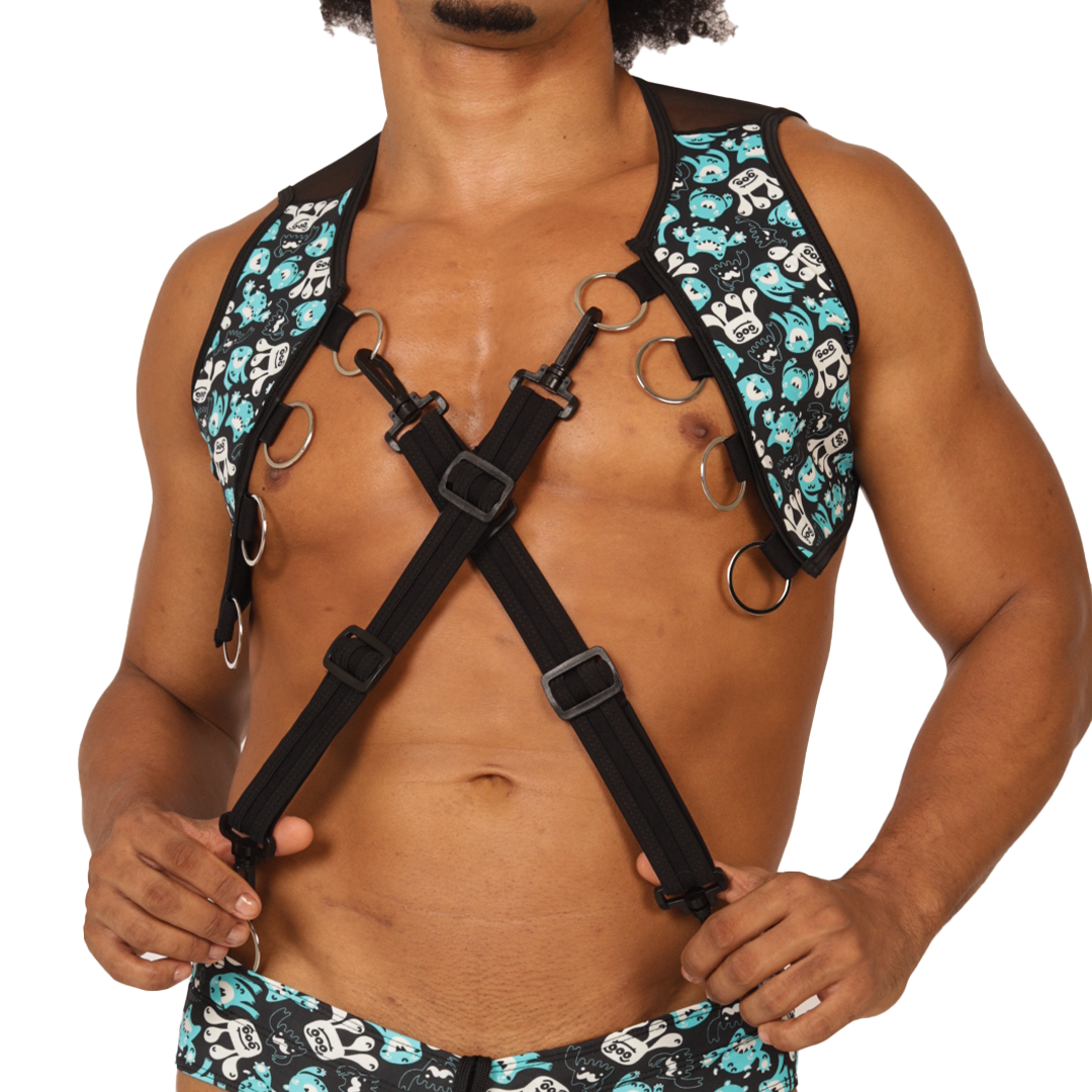 COMICS VEST HARNESS - Arnés Fetiche Masculino con Diseño Atrevido