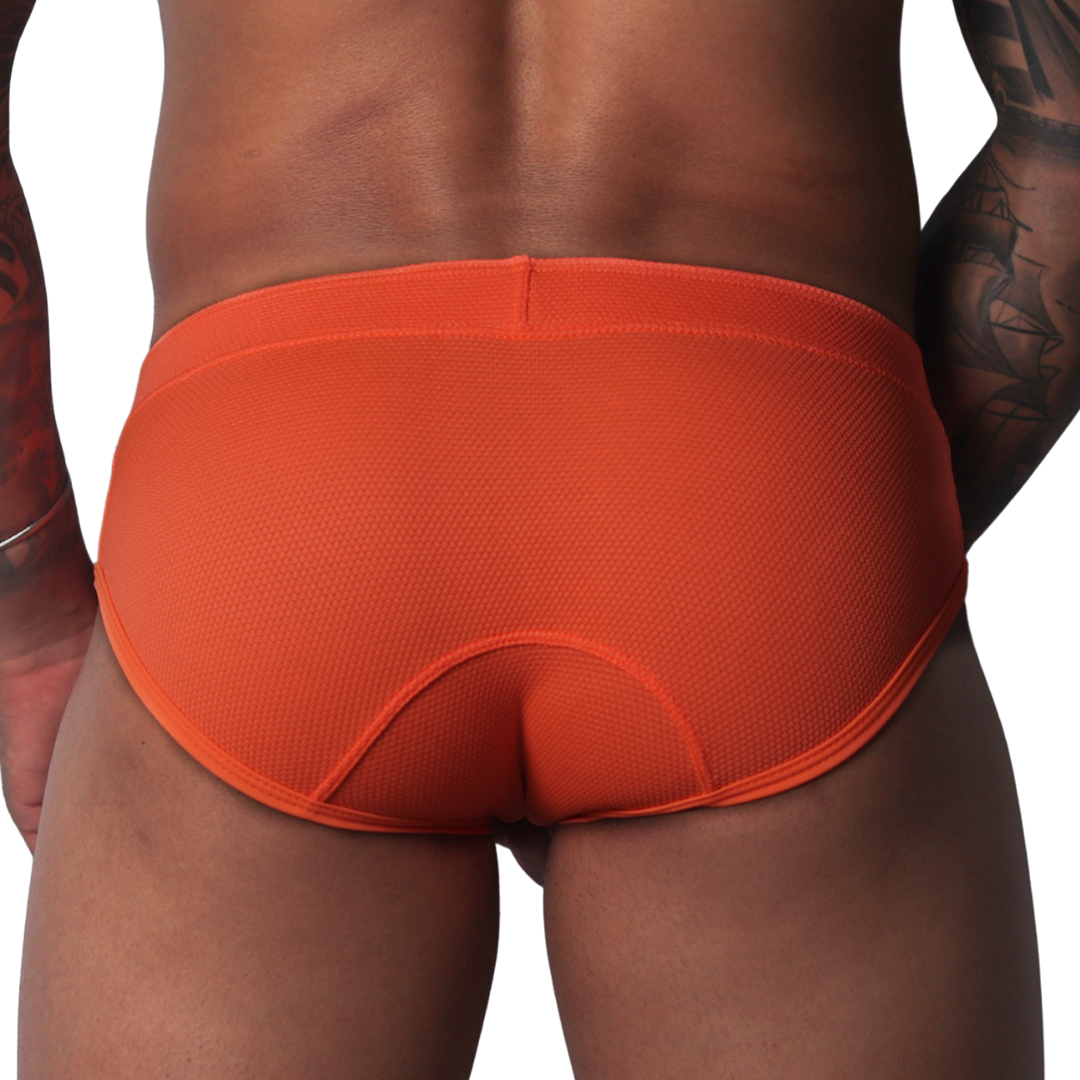 Cookie Orange Brief vista posterior de Gigo Underwear