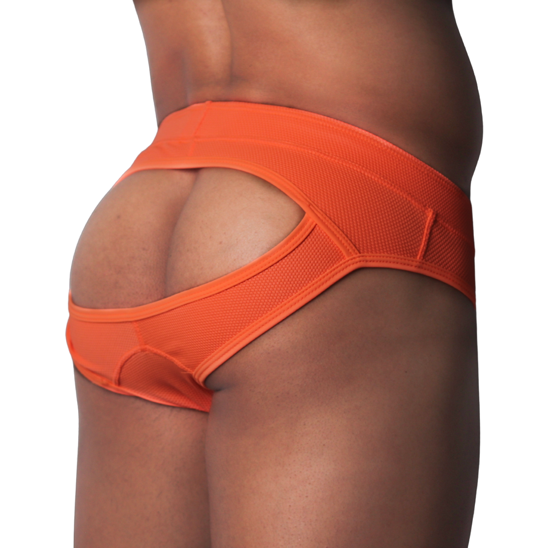 Cookie Orange Brief Jock vista frontal de Gigo Underwear