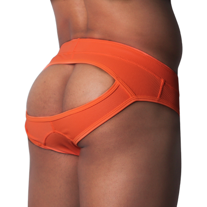 Cookie Orange Brief Jock vista frontal de Gigo Underwear