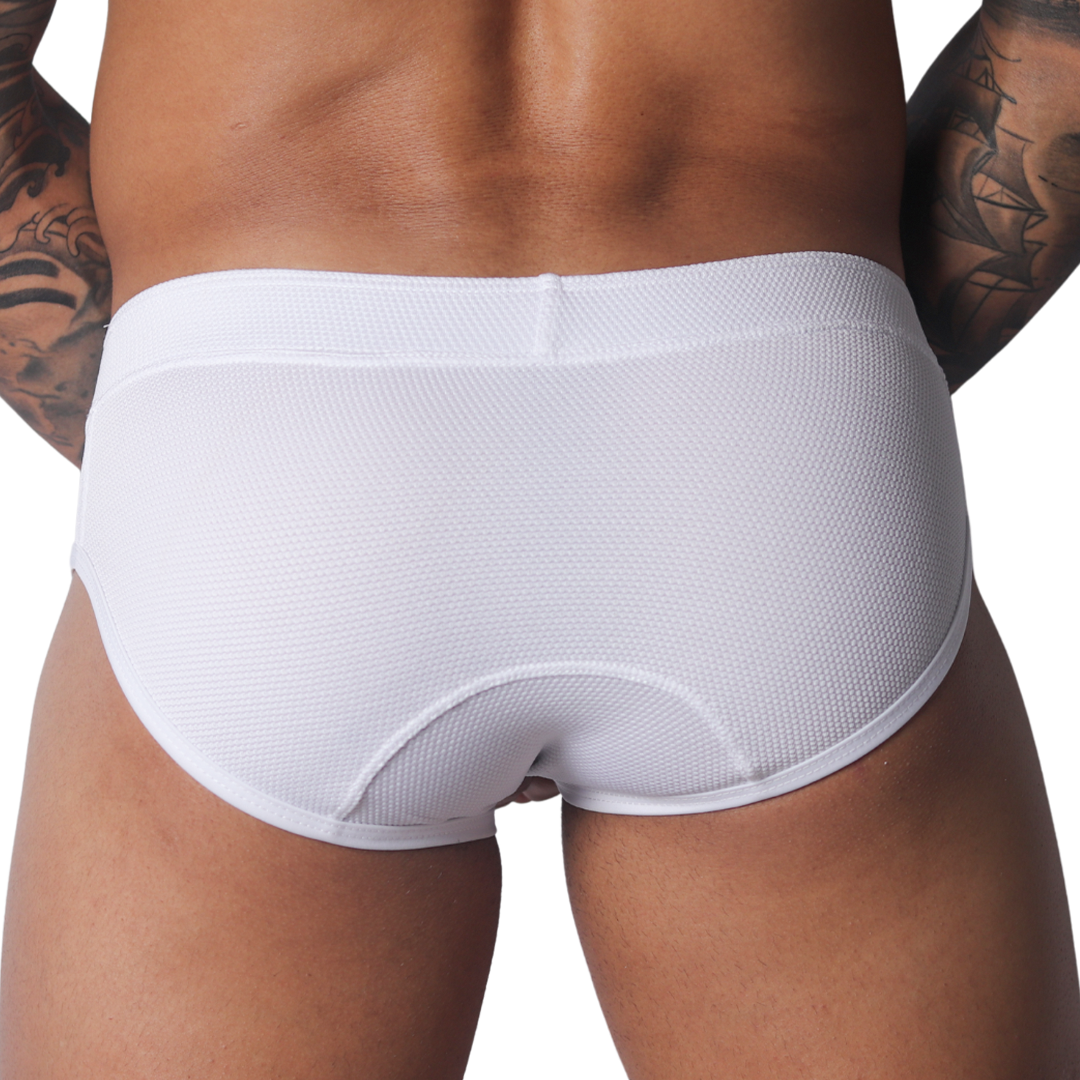 Cookie White Brief vista posterior de Gigo Underwear