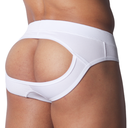 Cookie White Brief Jock vista frontal de Gigo Underwear