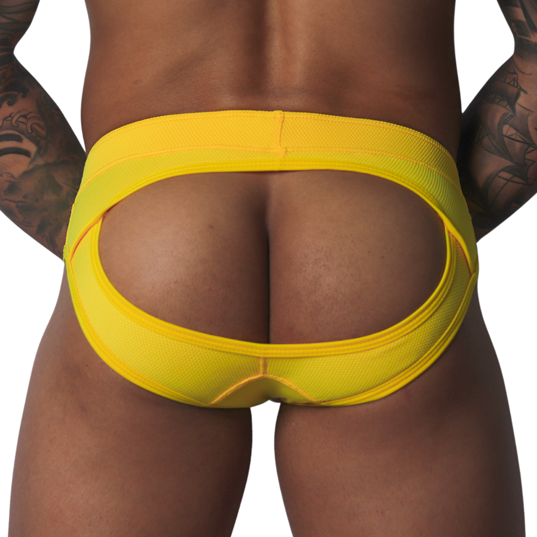 Cookie Yellow Brief Jock vista posterior de Gigo Underwear