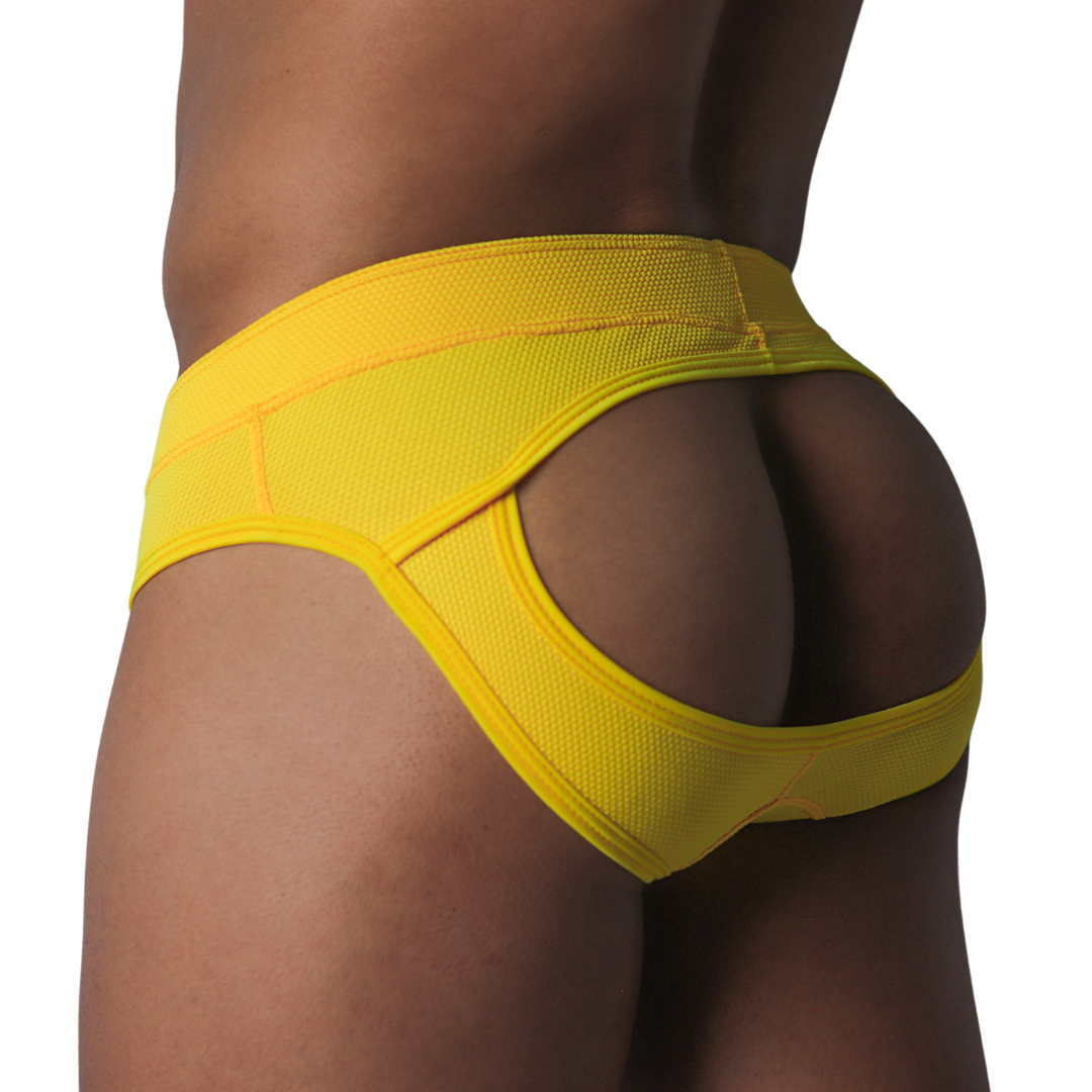 Cookie Yellow Brief Jock vista frontal de Gigo Underwear