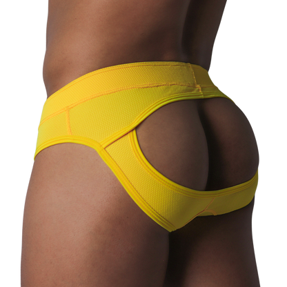 Cookie Yellow Brief Jock vista frontal de Gigo Underwear