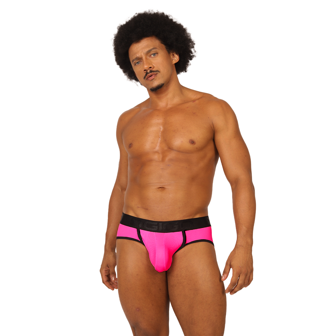 Cool Fuchsia Jock Thong vista posterior de Gigo Underwear