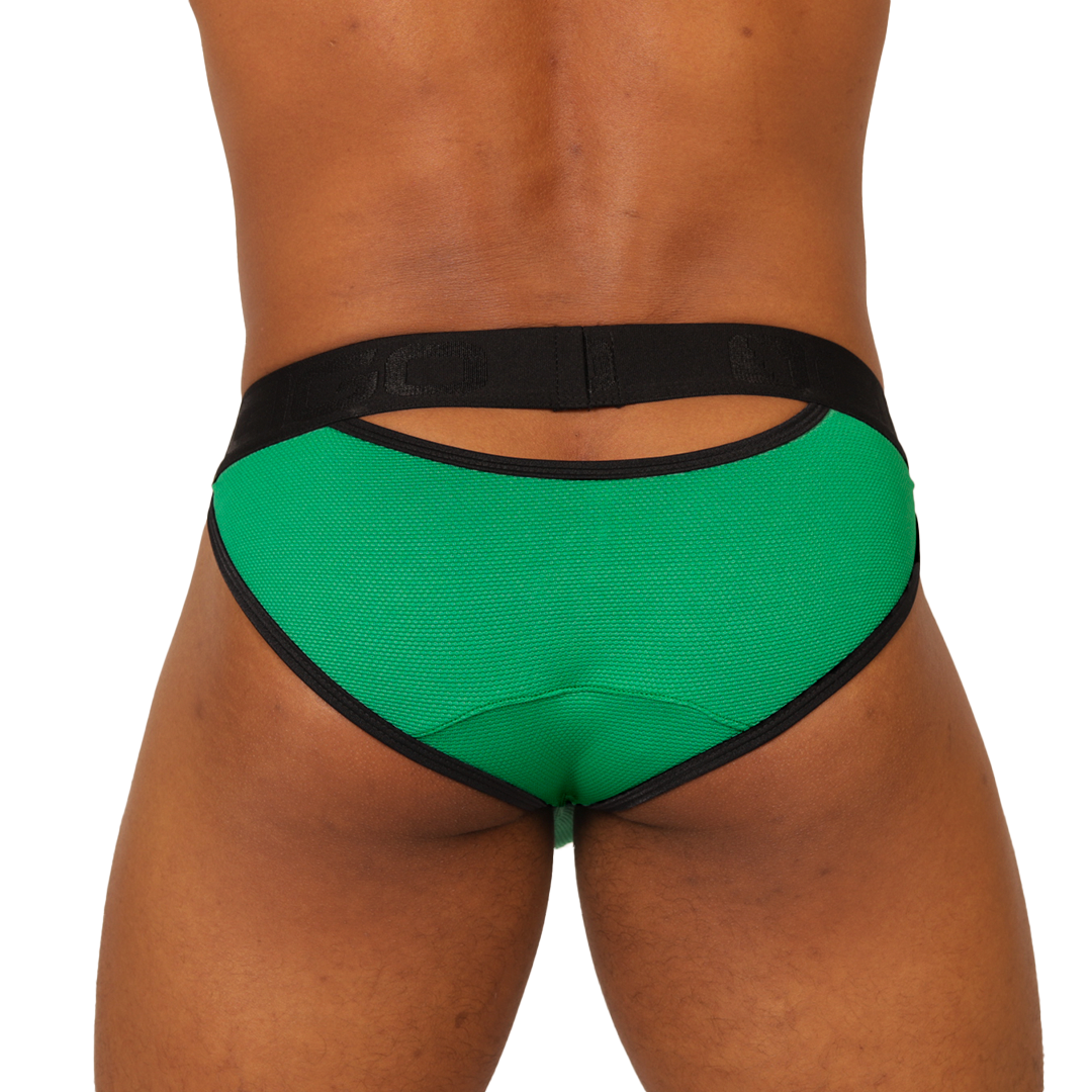 COOL GREEN BRIEF - Brief Masculino Audaz con Pretina Contraste