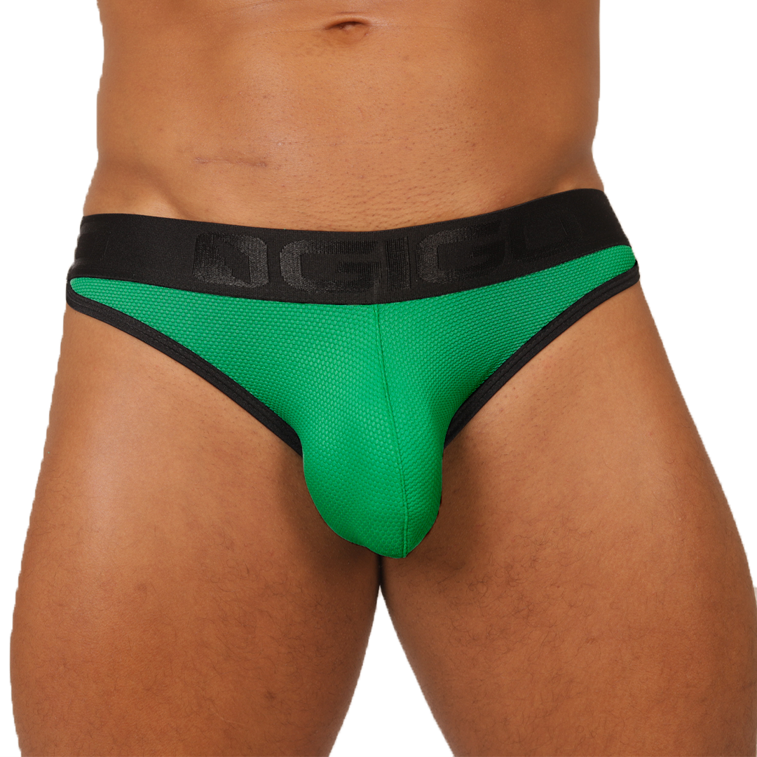 COOL GREEN BRIEF - Brief Masculino Audaz con Pretina Contraste