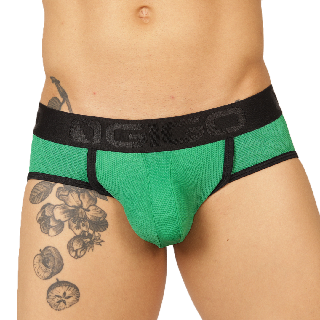 COOL GREEN JOCK THONG - Jockstrap Masculino Sexy con Pretina Contraste