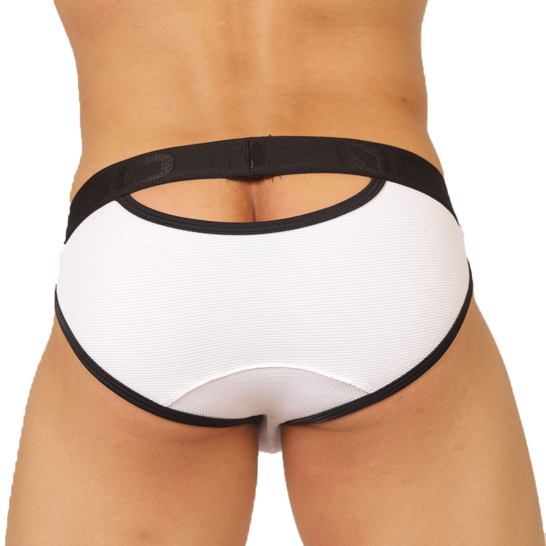 Cool White Brief vista posterior de Gigo Underwear
