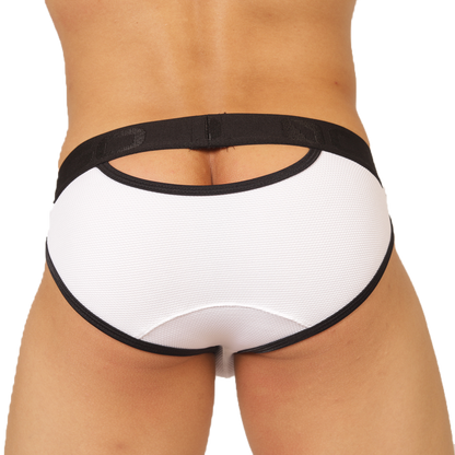 Cool White Brief vista posterior de Gigo Underwear