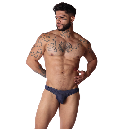 Denim Blue Thong en modelo de Gigo Underwear