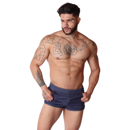 Denim Blue Hot Shorts en modelo de Gigo Underwear
