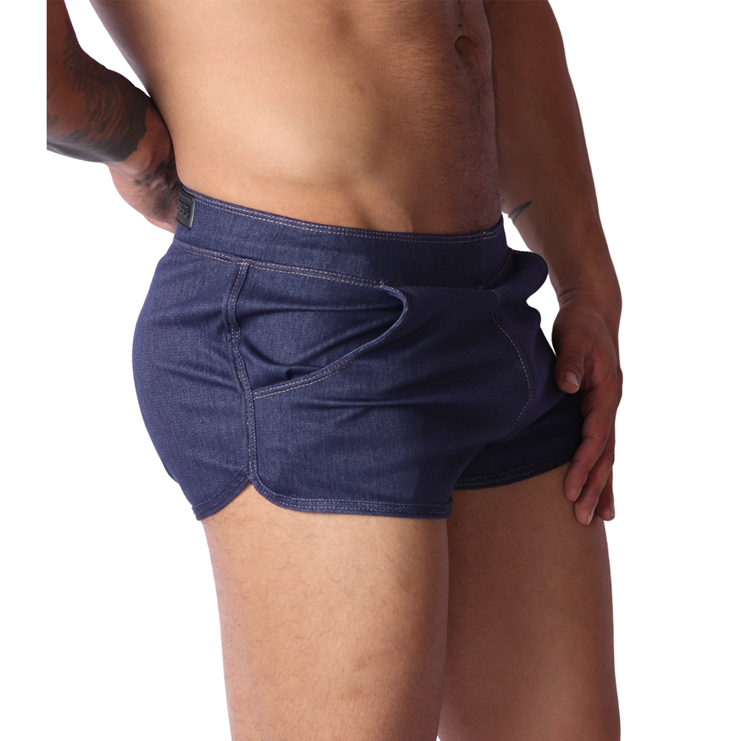 Denim Blue Hot Shorts vista frontal de Gigo Underwear
