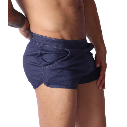 Denim Blue Hot Shorts vista frontal de Gigo Underwear