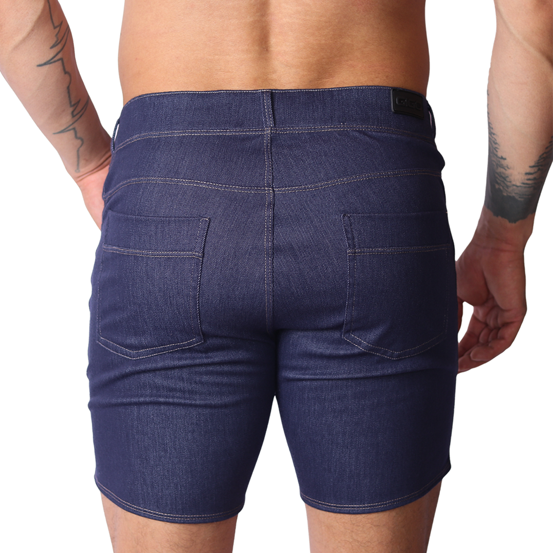Denim Blue Shorts vista posterior de Gigo Underwear