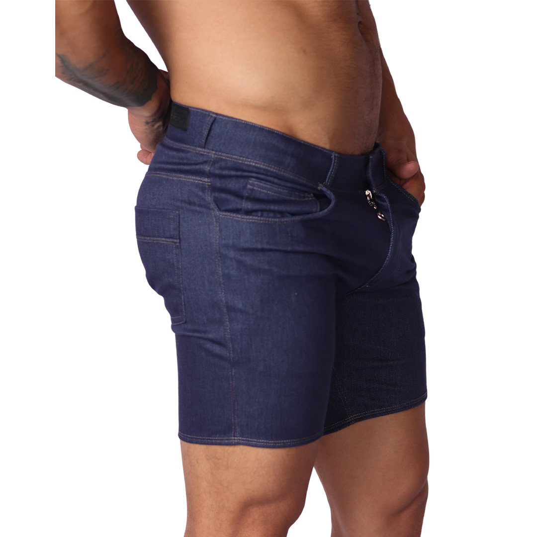 Denim Blue Shorts vista frontal de Gigo Underwear