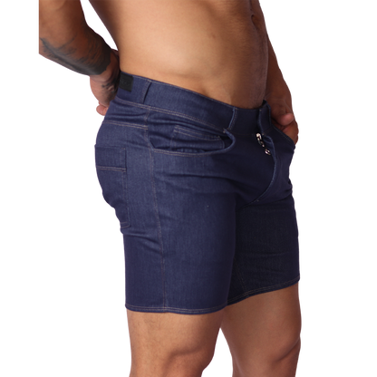 Denim Blue Shorts vista frontal de Gigo Underwear
