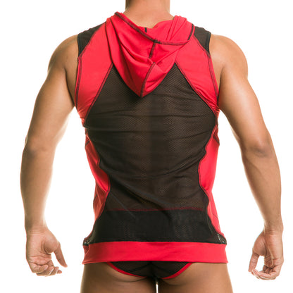 Destructive Red Hoody Tshirt vista posterior de Gigo Underwear