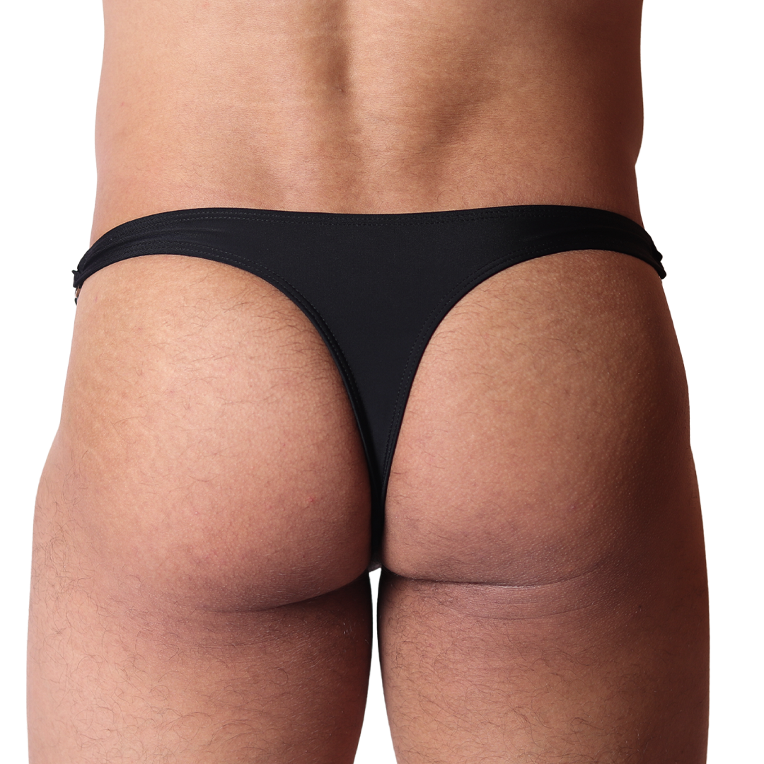 Dinamic Black Swim G String vista posterior de Gigo Underwear