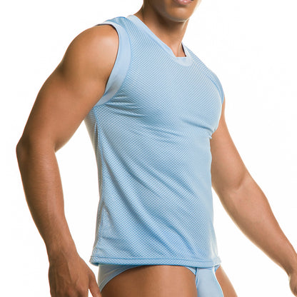 Diversity Blue Tank vista frontal de Gigo Underwear