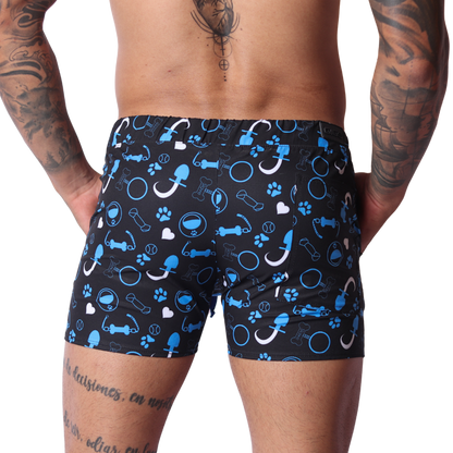 Dog Blue Shorts vista posterior de Gigo Underwear