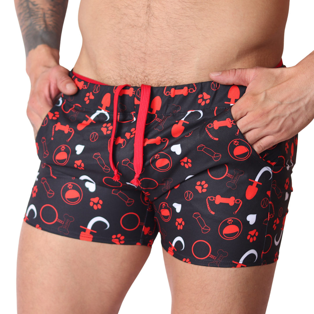 Dog Red Shorts vista frontal de Gigo Underwear