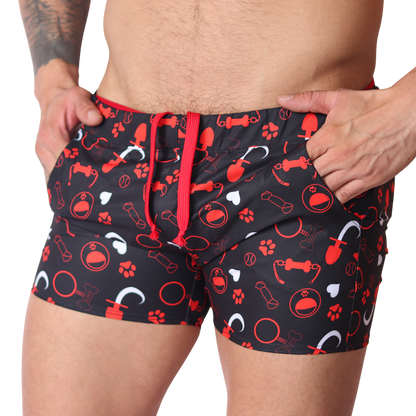 Dog Red Shorts vista frontal de Gigo Underwear