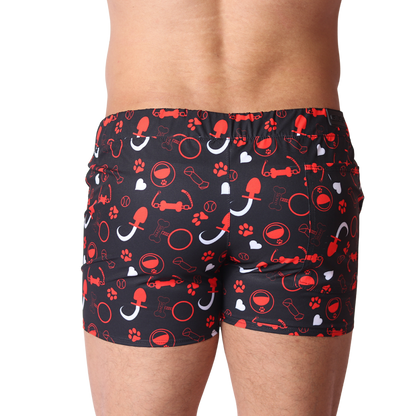 Dog Red Shorts vista posterior de Gigo Underwear