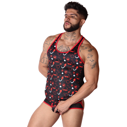Dog Red Tank en modelo de Gigo Underwear