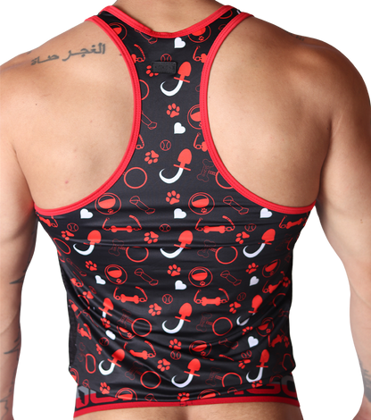Dog Red Tank vista posterior de Gigo Underwear