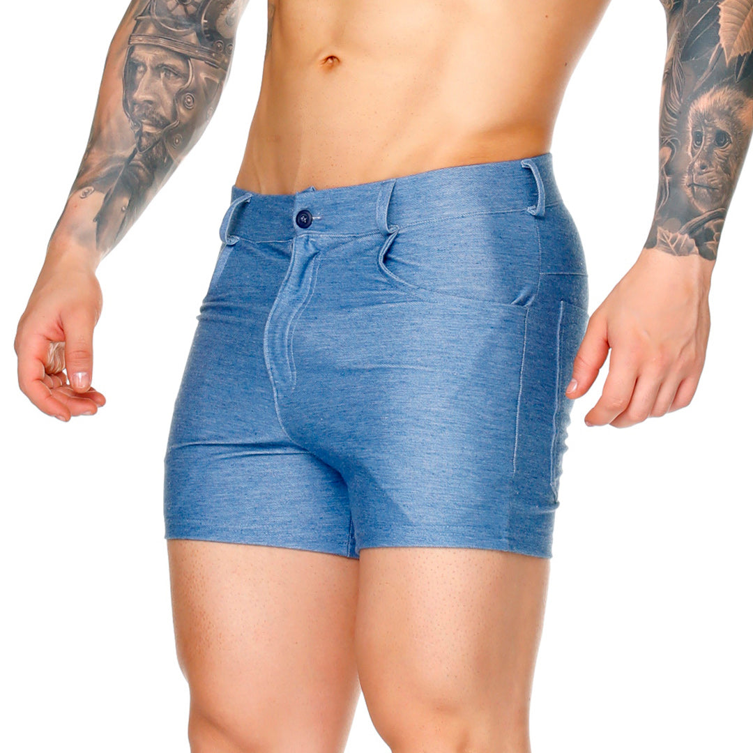 DYNASTY BLUEJEAN SEXYSHORT - Pantaloneta corta de mezclilla para hombres