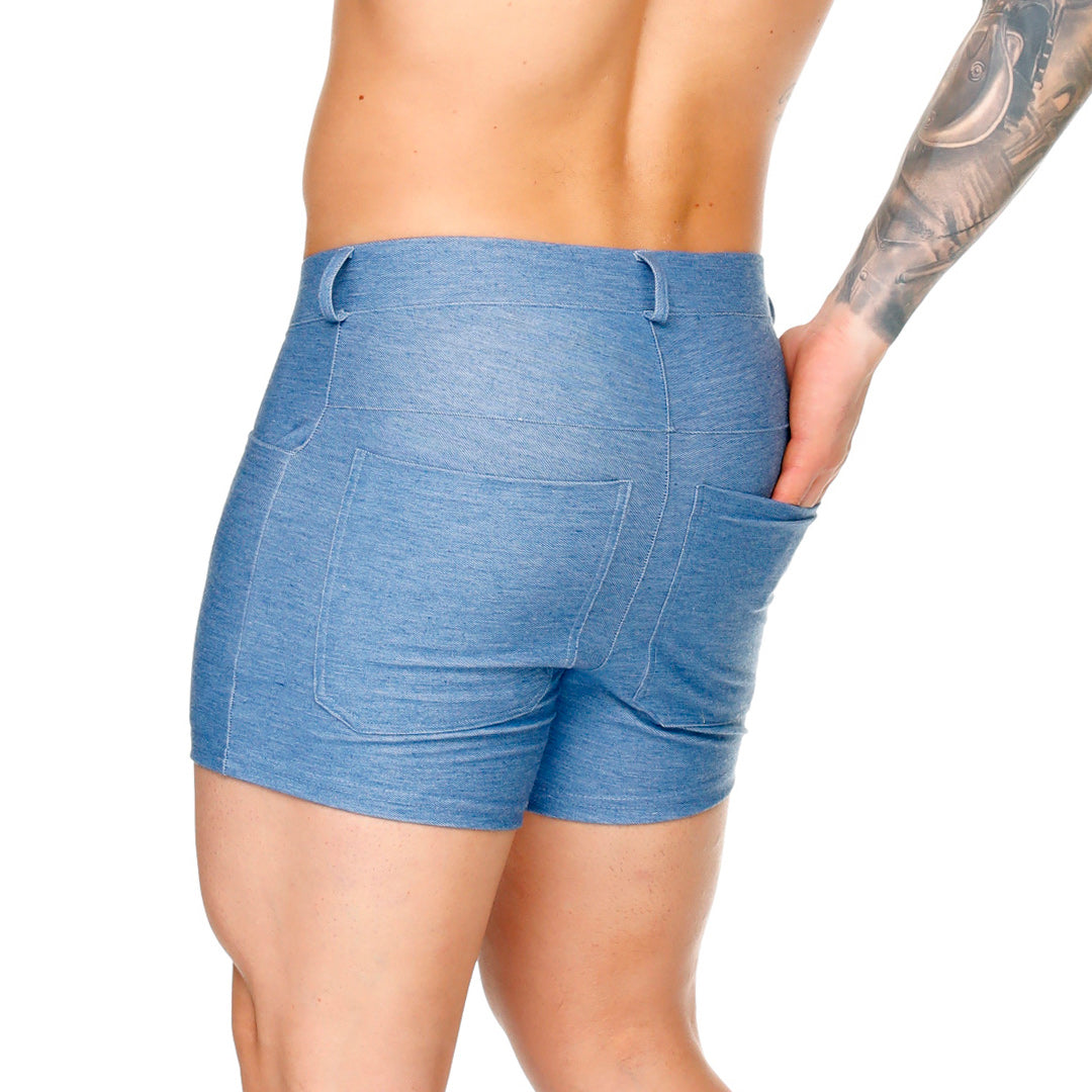 DYNASTY BLUEJEAN SEXYSHORT - Pantaloneta corta de mezclilla para hombres