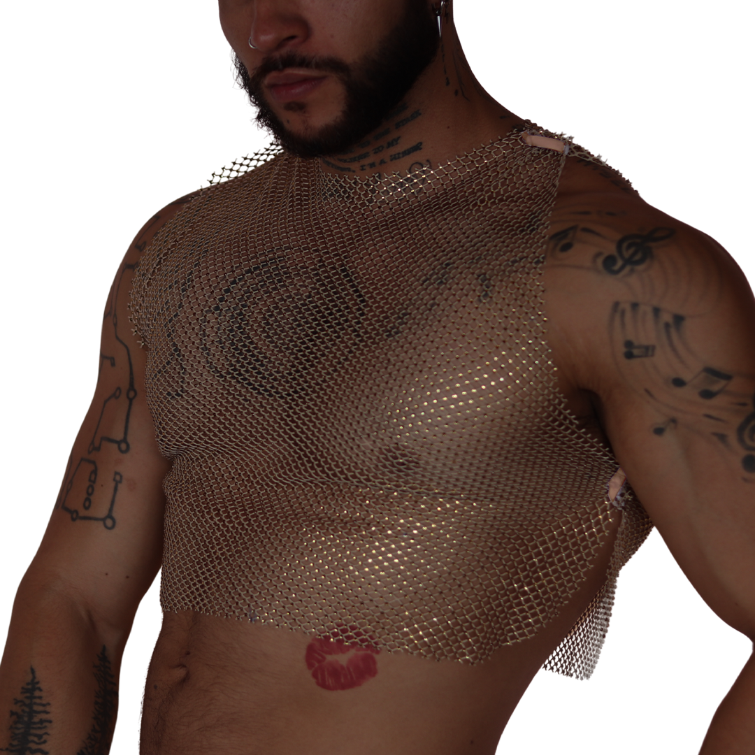 Diamond Beige Crop Top vista frontal de Gigo Underwear