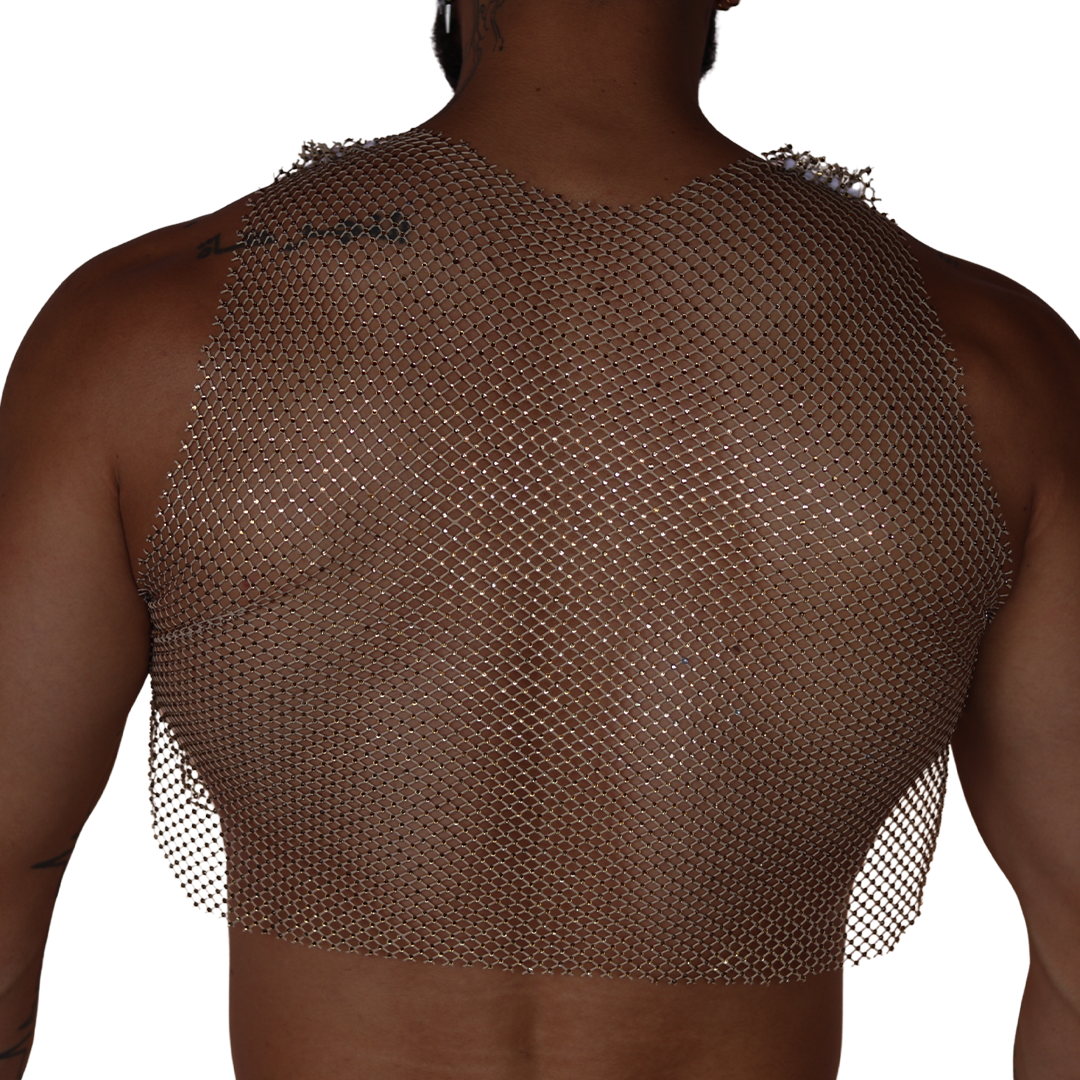 Diamond Beige Crop Top vista posterior de Gigo Underwear